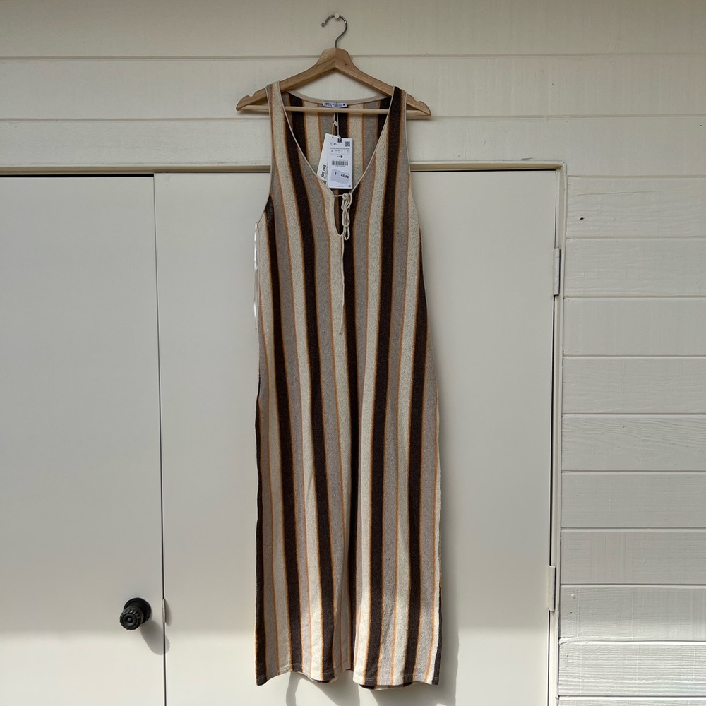 Zara Brown Stripe Dress